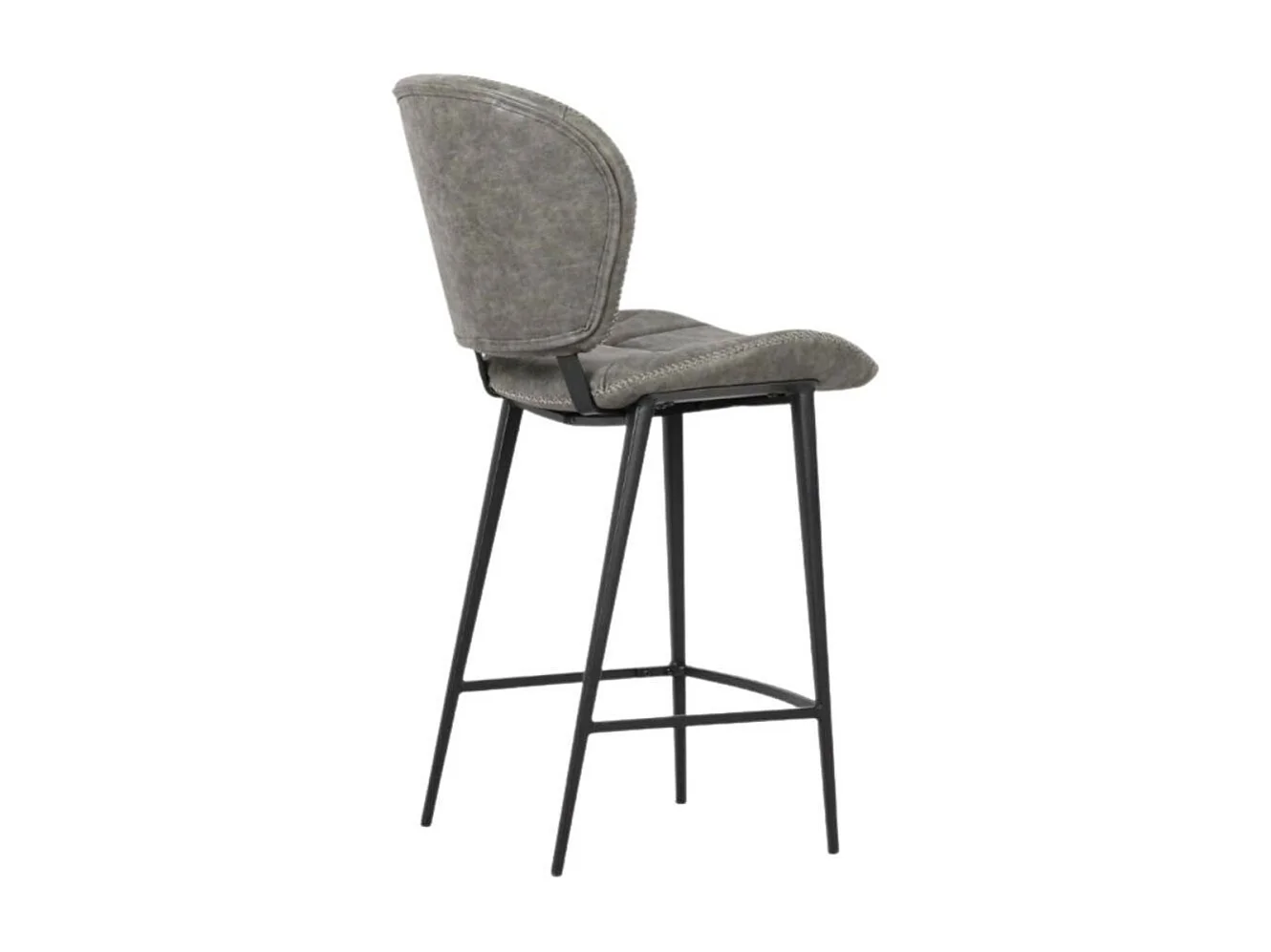 Sgabello con gambe in metallo nero colore grigio chiaro Elice