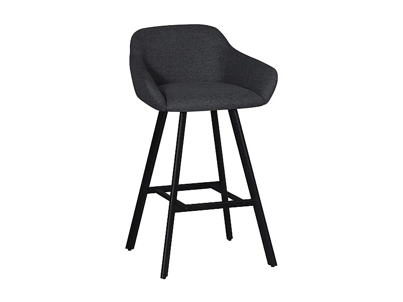 Sgabello Mey grigio scuro con seduta imbottita e gambe in metallo nero – Eleganza e comfort per la zona snack