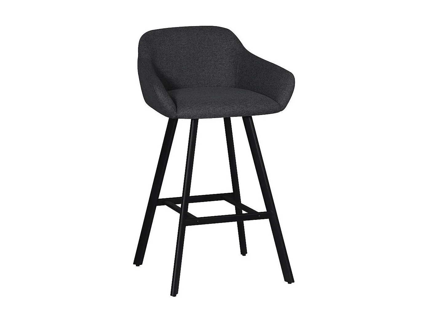 Sgabello Mey grigio scuro con seduta imbottita e gambe in metallo nero – Eleganza e comfort per la zona snack