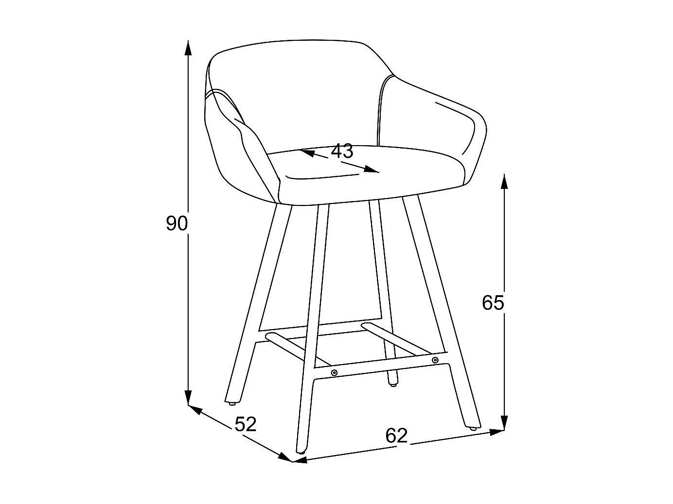 Sgabello Mey grigio scuro con seduta imbottita e gambe in metallo nero – Eleganza e comfort per la zona snack