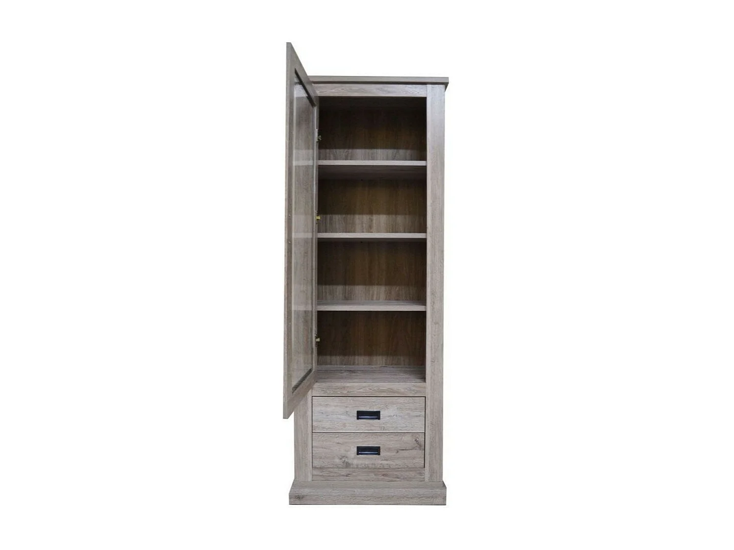 Vetrina colore ancona oak 2 cassetti e anta Anthony23 73x39,6x204H stile shabby