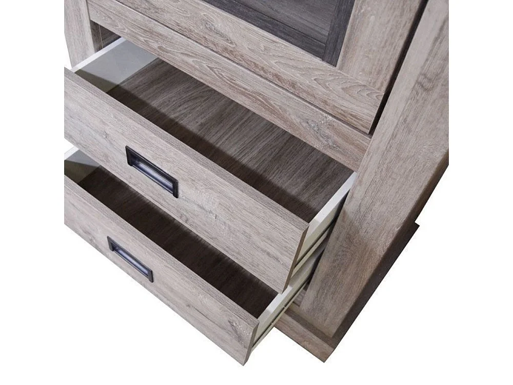 Vetrina colore ancona oak 2 cassetti e anta Anthony23 73x39,6x204H stile shabby