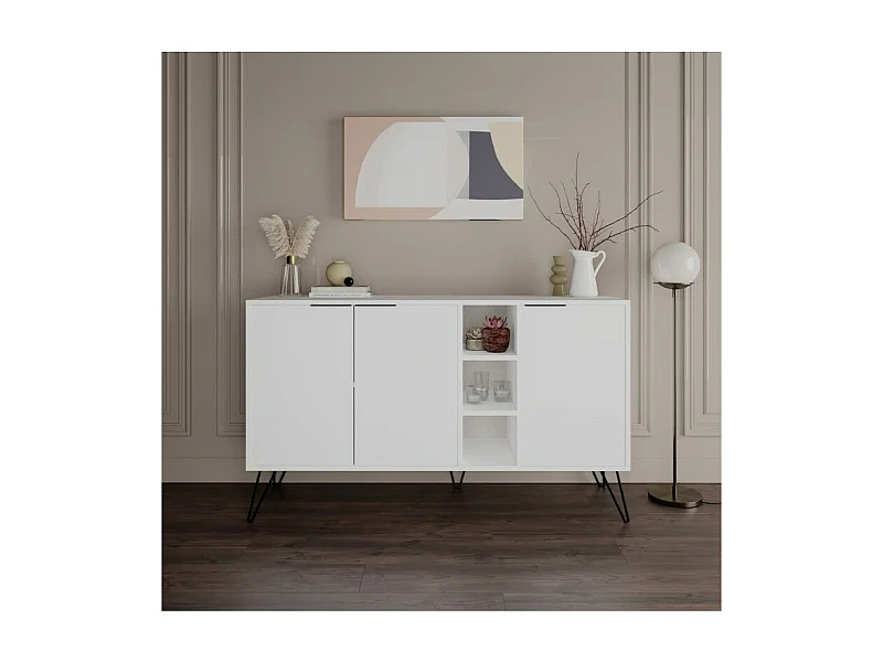 Madia 3 ante Clara 142x35,5x83h colore bianco