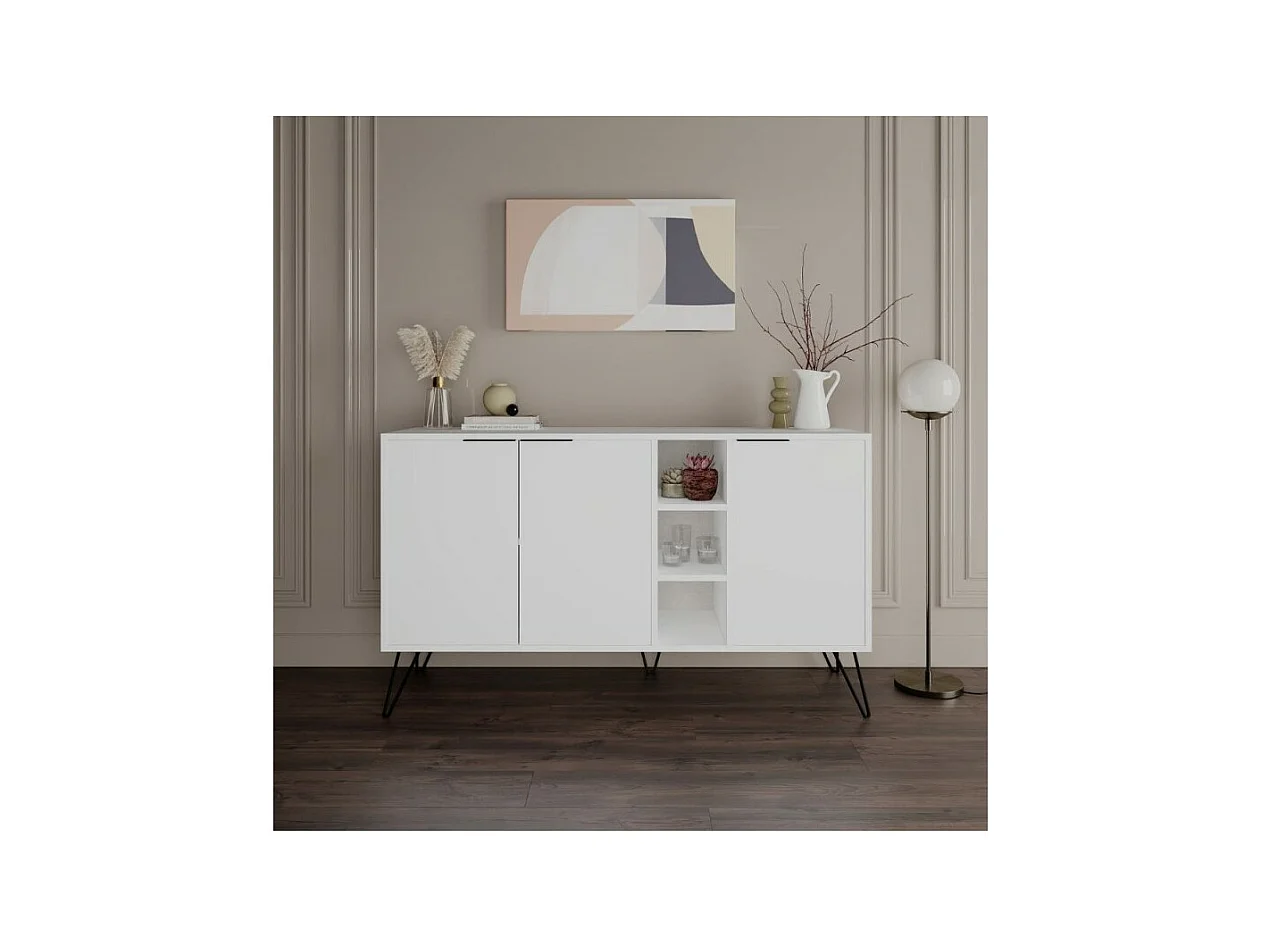 Madia 3 ante Clara 142x35,5x83h colore bianco