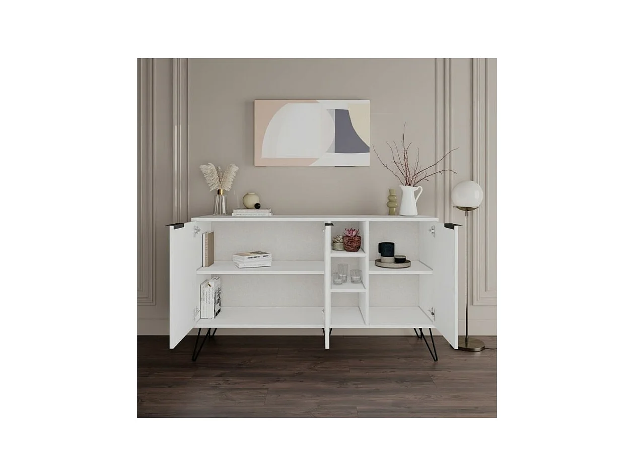 Madia 3 ante Clara 142x35,5x83h colore bianco