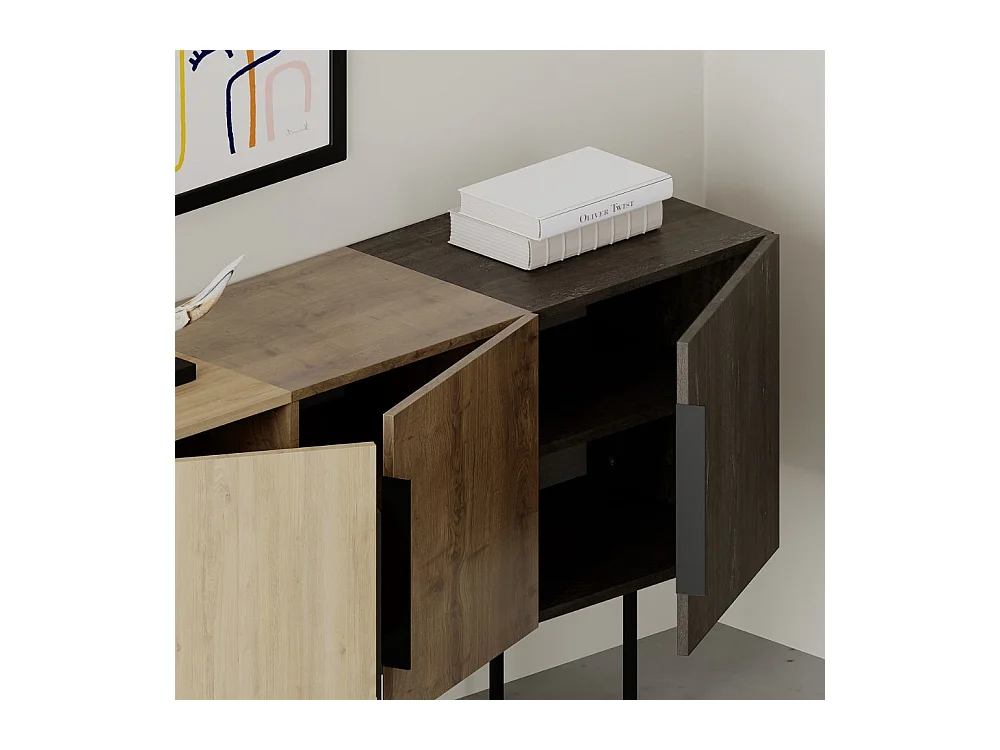 Madia 3 ante Tontini 150 cm colore rovere noce e dark coffe