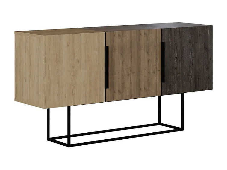 Madia 3 ante Tontini 150 cm colore rovere noce e dark coffe