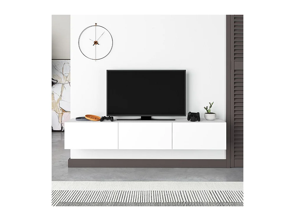 Mobile porta Tv sospeso 3 ante a ribalta Francy colore bianco 180x30x30H