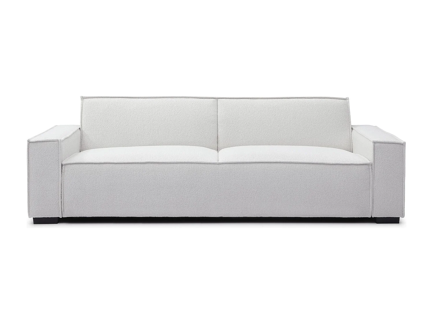 Canapé clic-clac 3 places Roger Tissu bouclette Crème