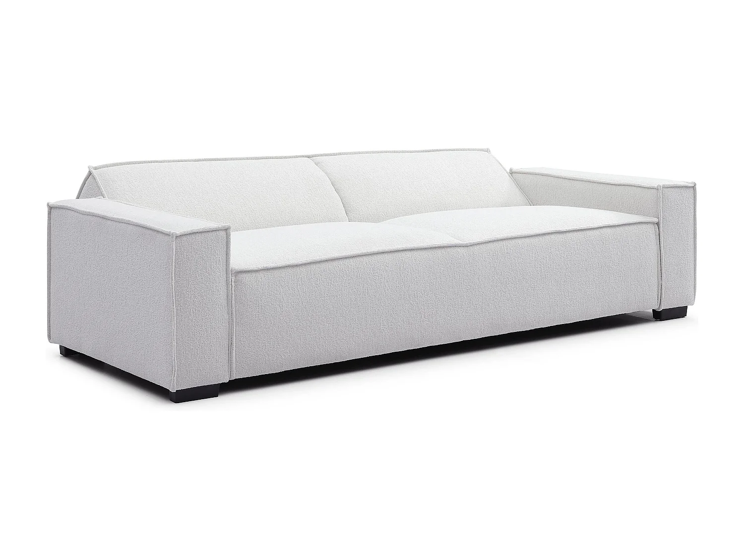 Canapé clic-clac 3 places Roger Tissu bouclette Crème