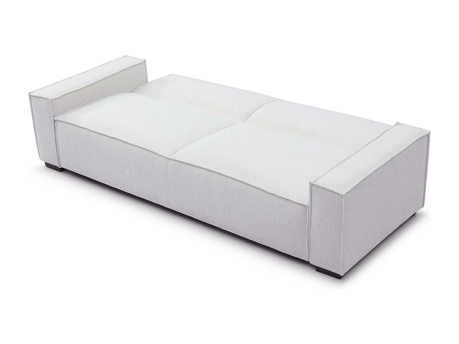 Canapé clic-clac 3 places Roger Tissu bouclette Crème