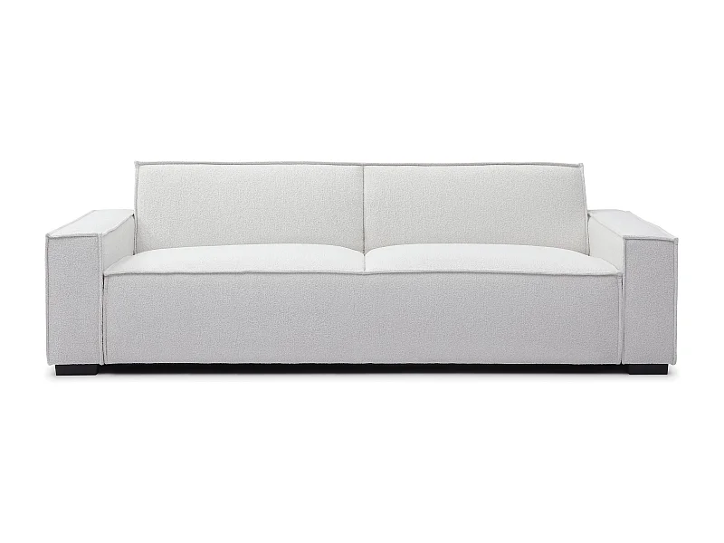 Canapé clic-clac 3 places Roger Tissu bouclette Crème