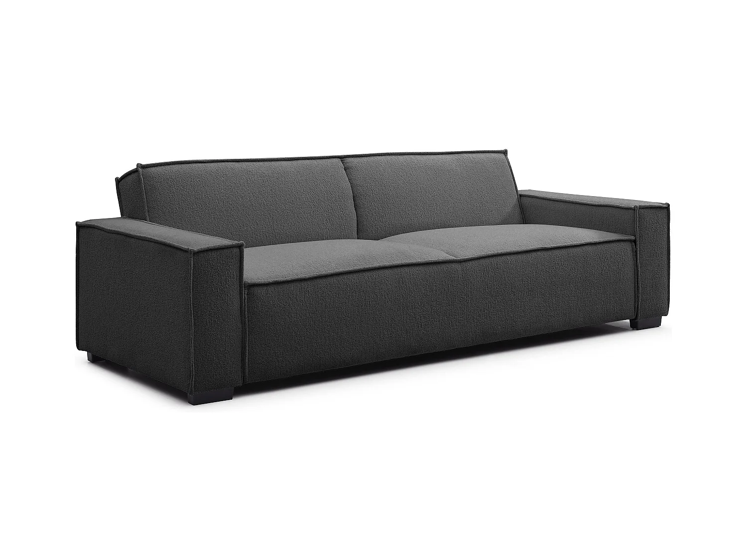 Canapé clic-clac 3 places Roger Tissu bouclette Gris