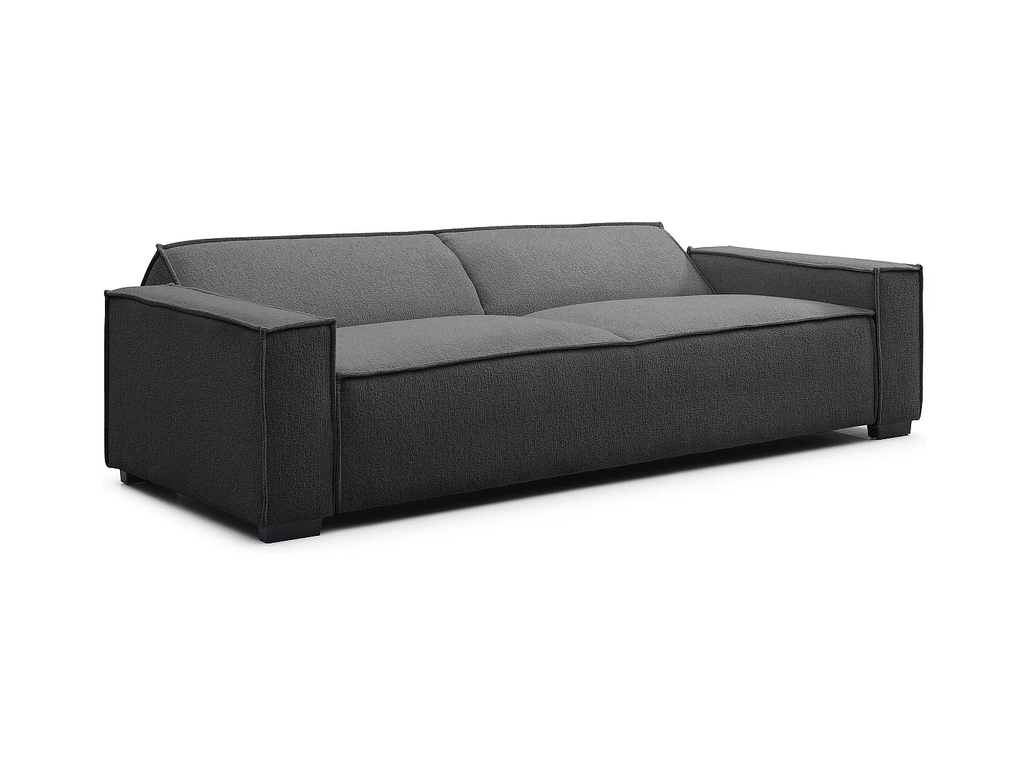 Canapé clic-clac 3 places Roger Tissu bouclette Gris