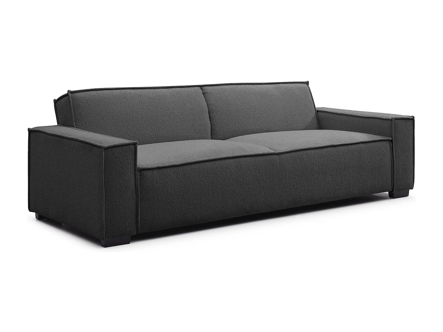 Canapé clic-clac 3 places Roger Tissu bouclette Gris