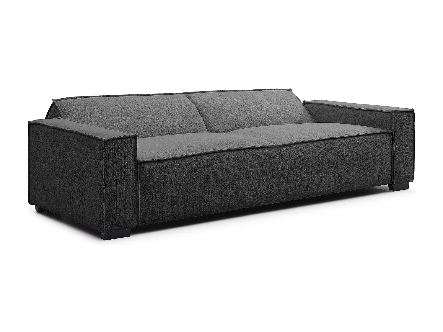 Canapé clic-clac 3 places Roger Tissu bouclette Gris