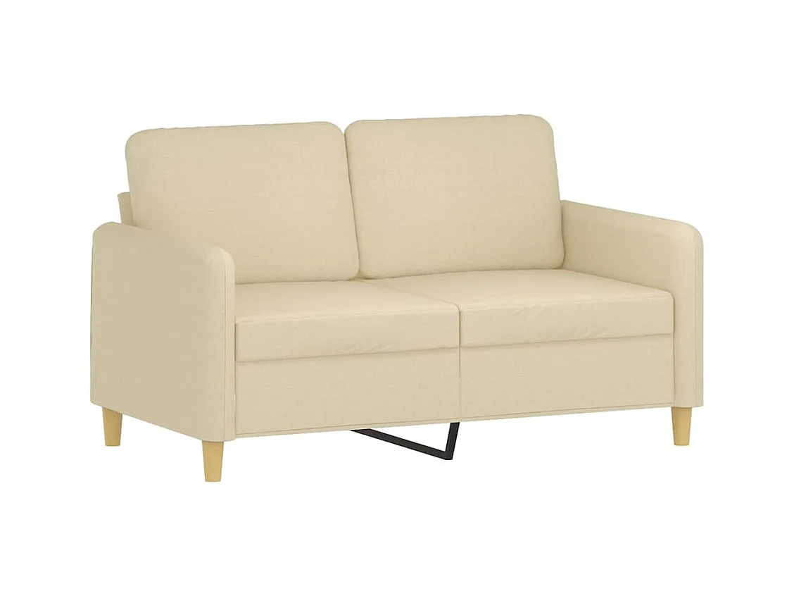 Canapé 2 places avec oreillers décoratifs crème 120 cm tissu