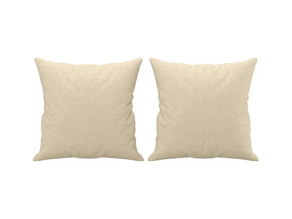 Canapé 2 places avec oreillers décoratifs crème 120 cm tissu