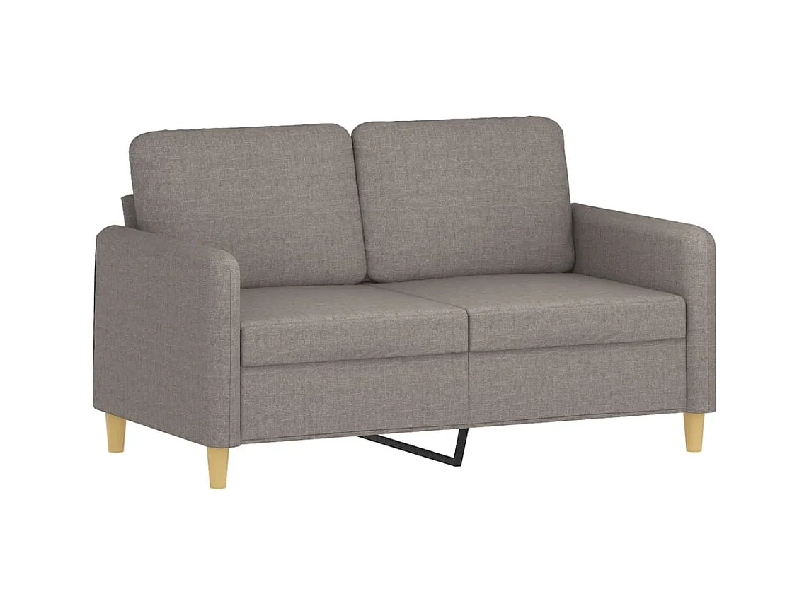 2-Sitzer-Sofa mit Zierkissen Taupe 120 cm Stoff