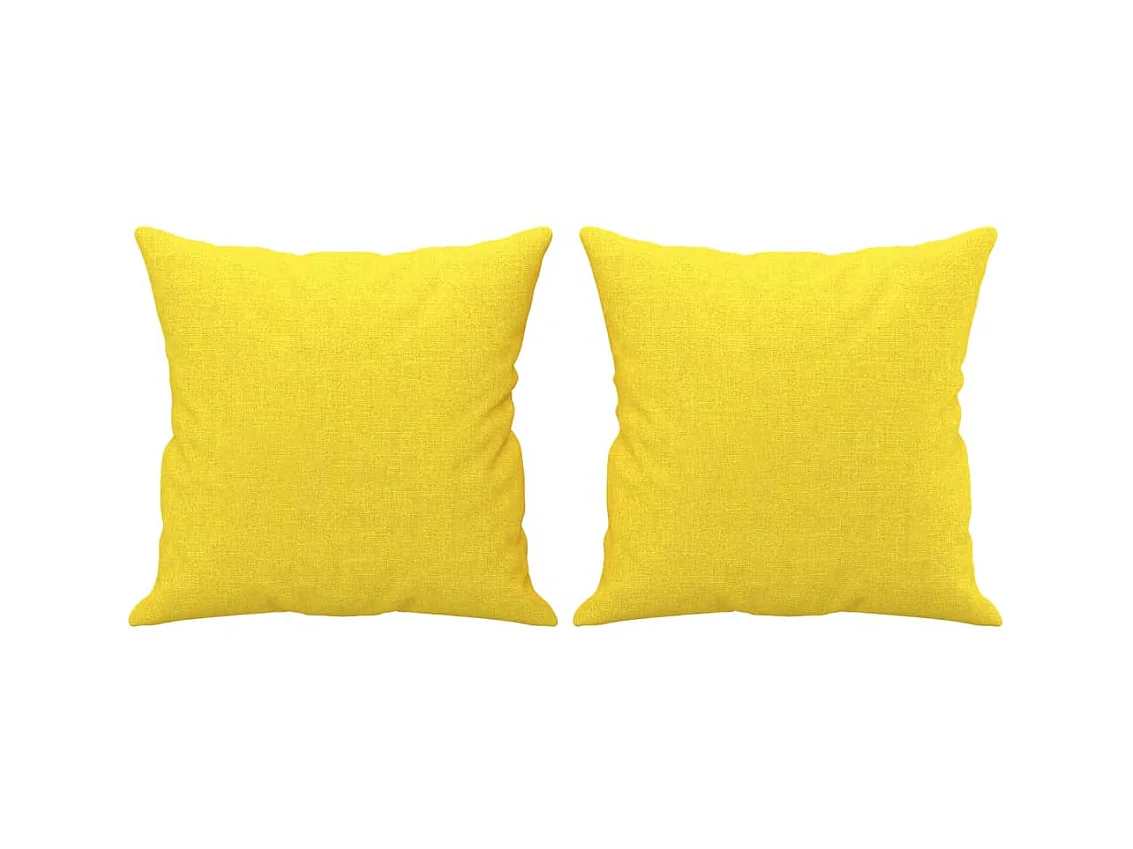 Canapé 2 places avec oreillers jaune clair 120 cm tissu