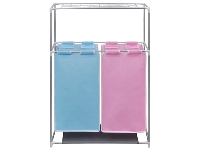 Paniers à linge à 2 sections 2 pcs et une étagère pour séchage