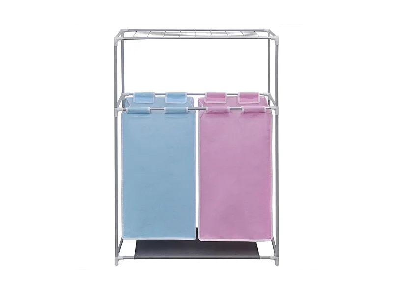 Ensemble de 2 paniers à linge avec étendoir