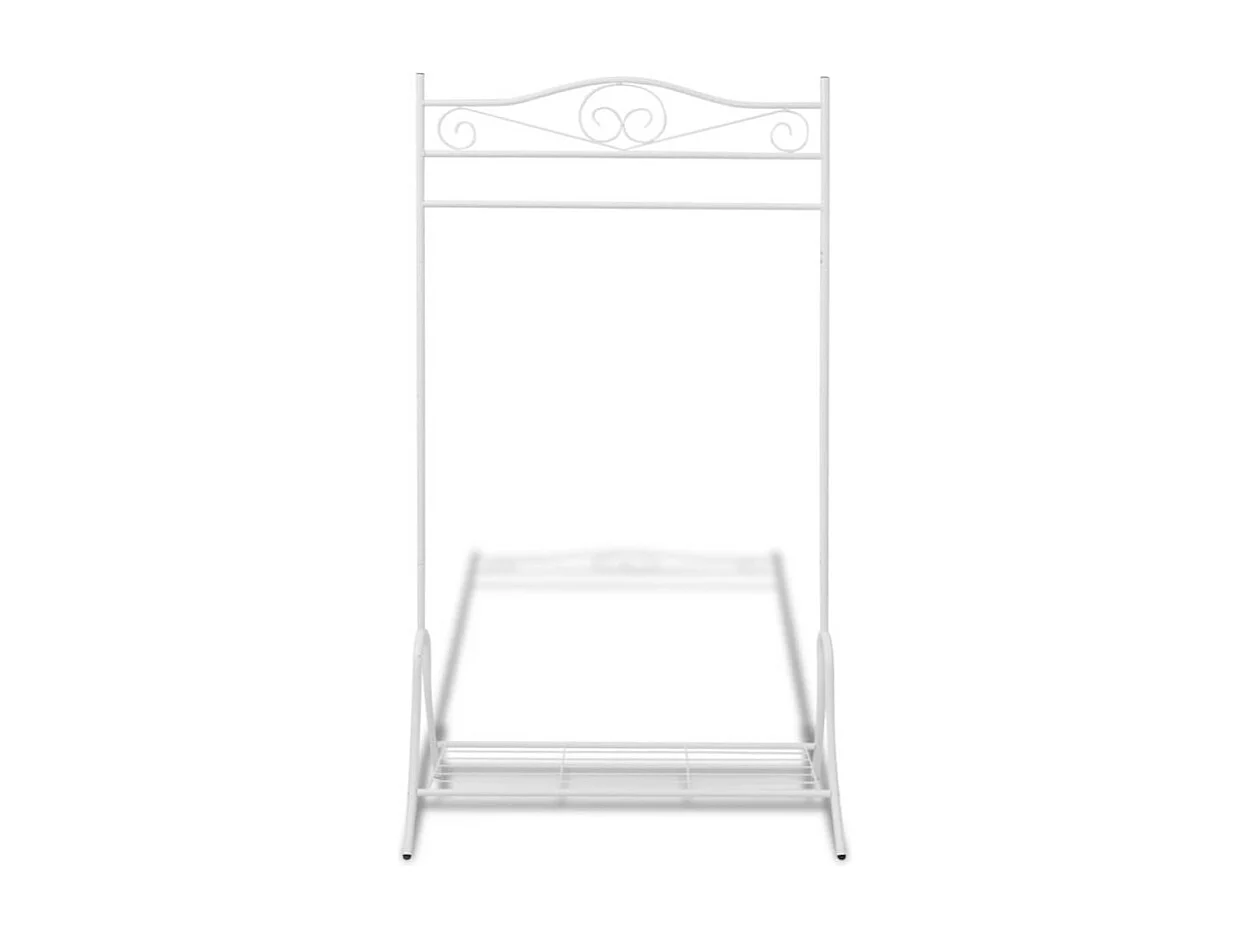 Appendiabiti Bianco in Acciaio con Mensola - Pratico ed Elegante Organizzatore per Vestiti