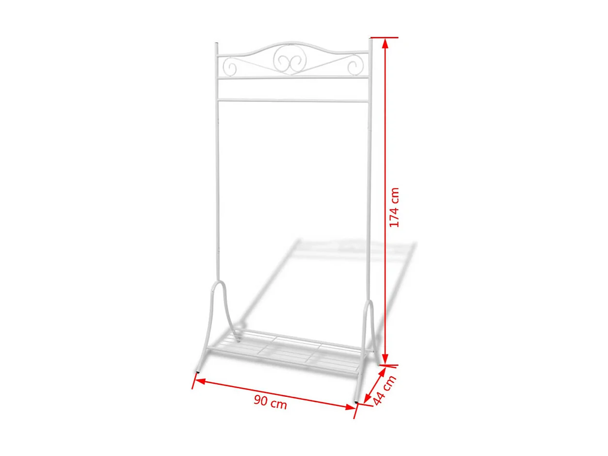 Appendiabiti Bianco in Acciaio con Mensola - Pratico ed Elegante Organizzatore per Vestiti