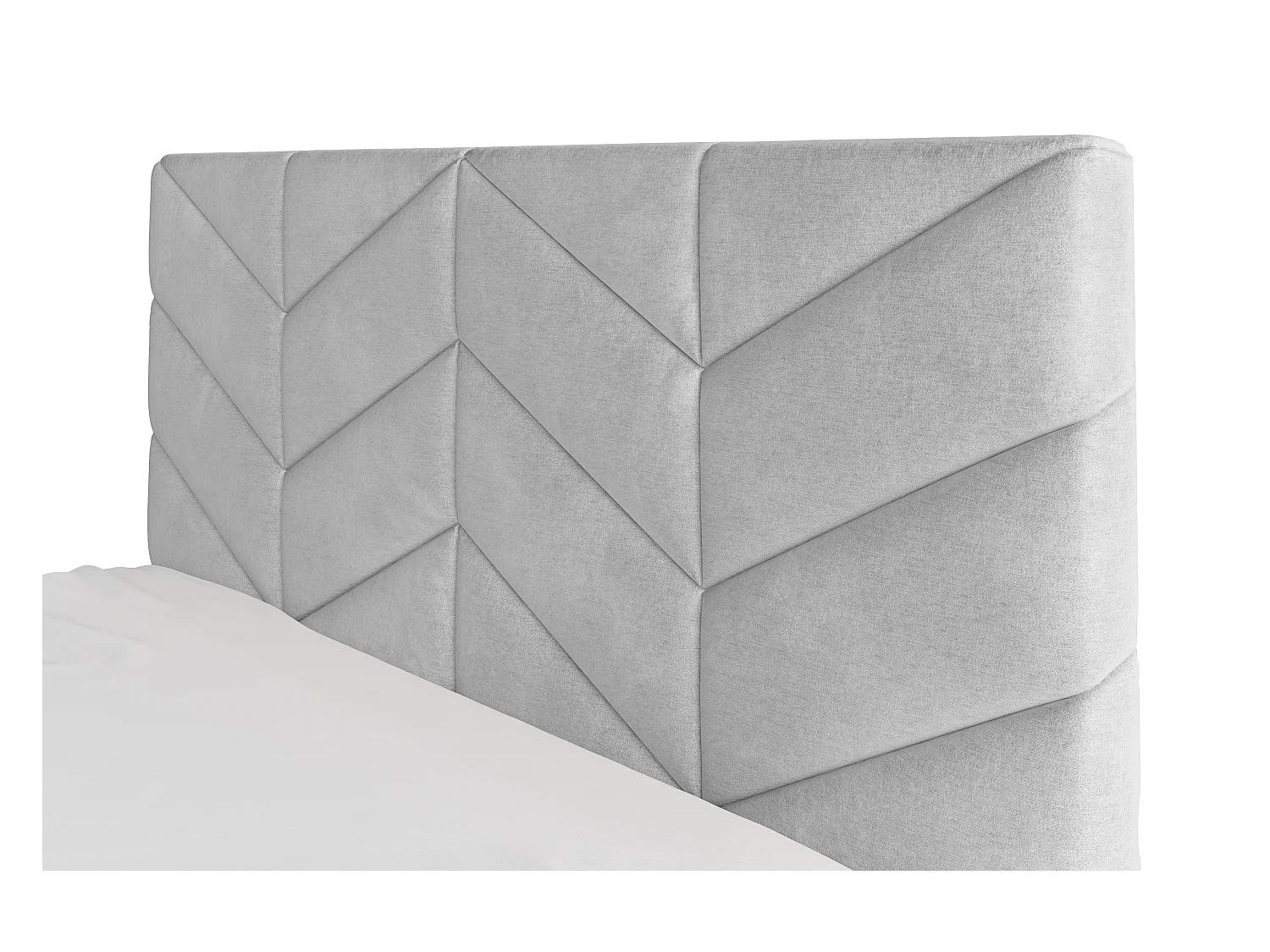 Lit coffre 200 x 200 cm - Tissu texturé - Gris - JUSTANI