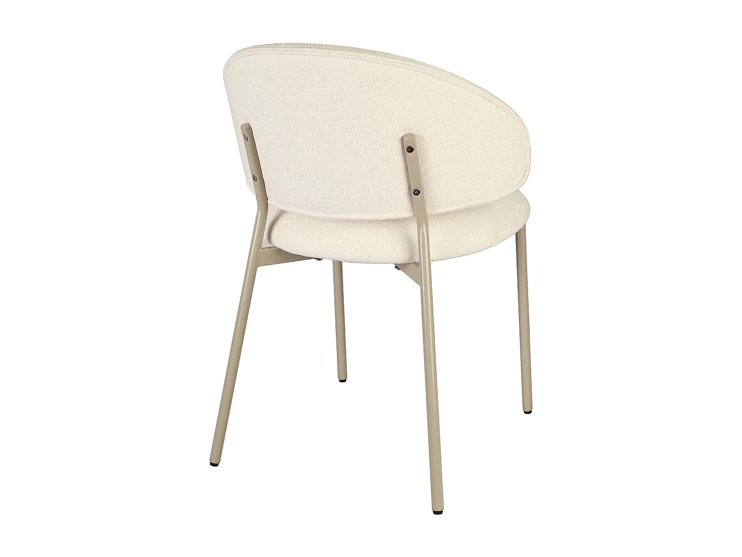 Lot de 4 chaises en tissu texturé et métal beige - Crème - VOSINIA