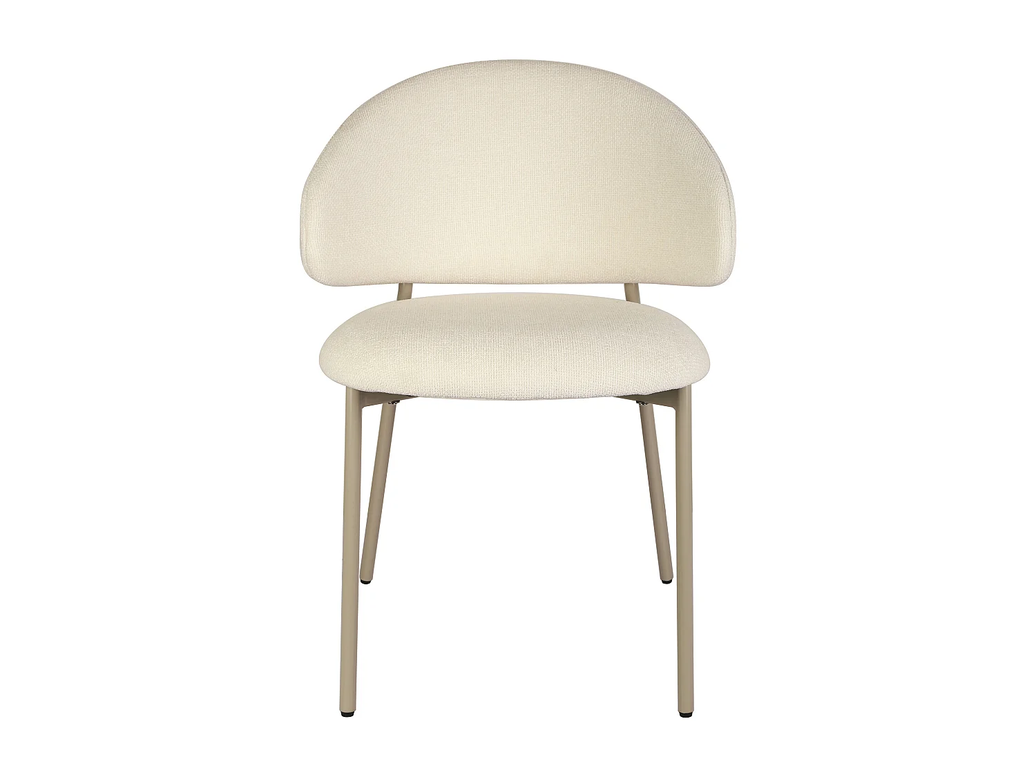 Lot de 4 chaises en tissu texturé et métal beige - Crème - VOSINIA