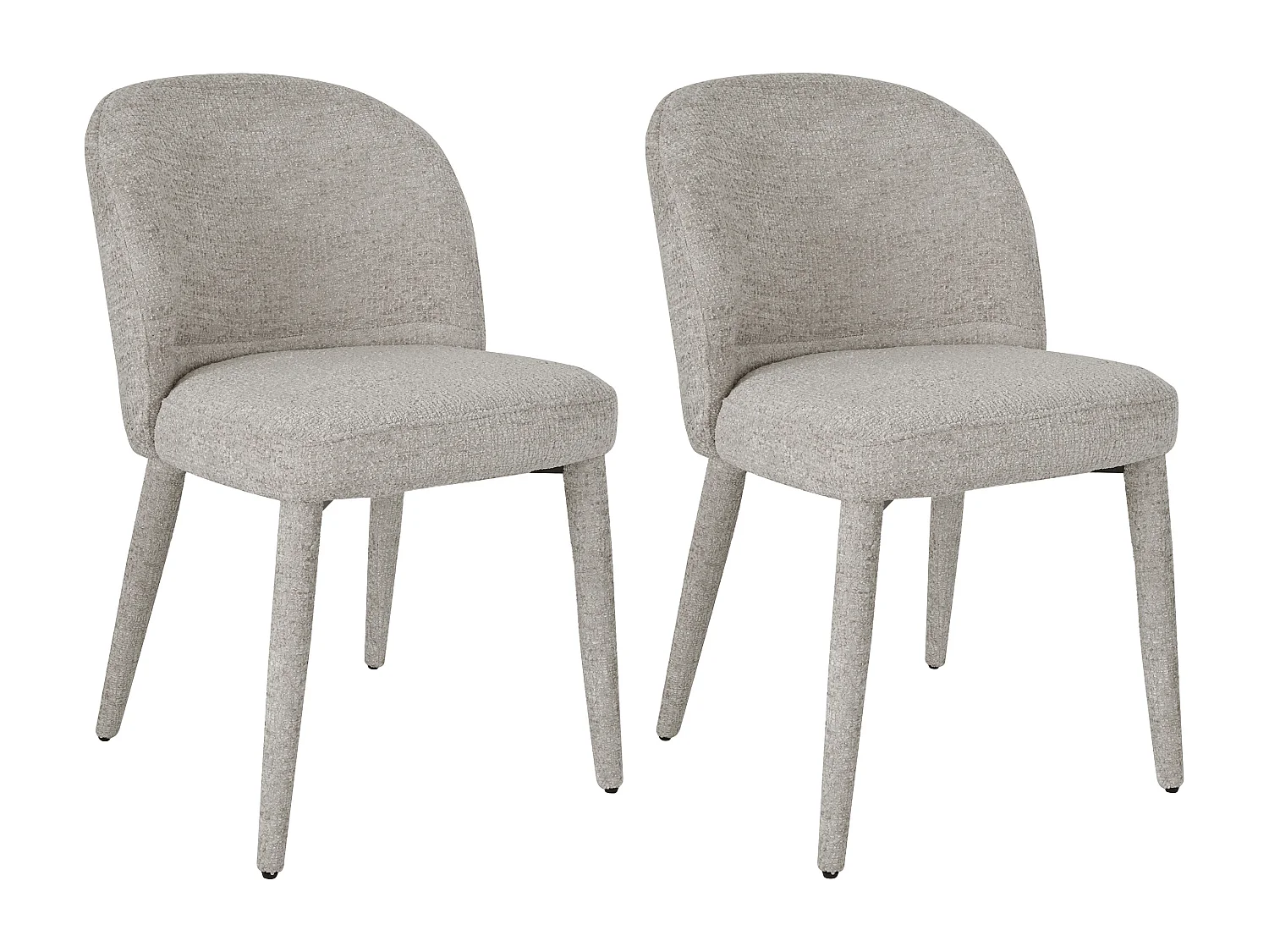 Lot de 2 chaises en tissu texturé - Beige - MUKLEA