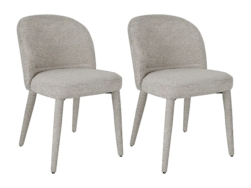Lot de 2 chaises en tissu texturé - Beige - MUKLEA