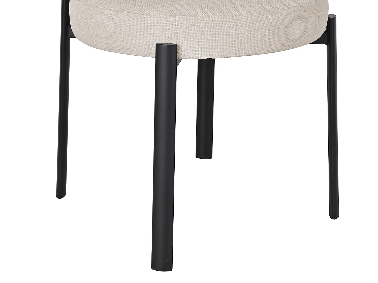 Lot de 2 chaises en tissu texturé et métal noir - Beige - ASILOVA