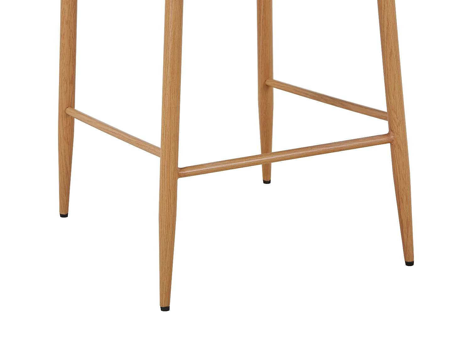 Lot de 2 tabourets de bar en tissu texturé et métal effet bois - Kaki et Naturel clair - ISOVAYA
