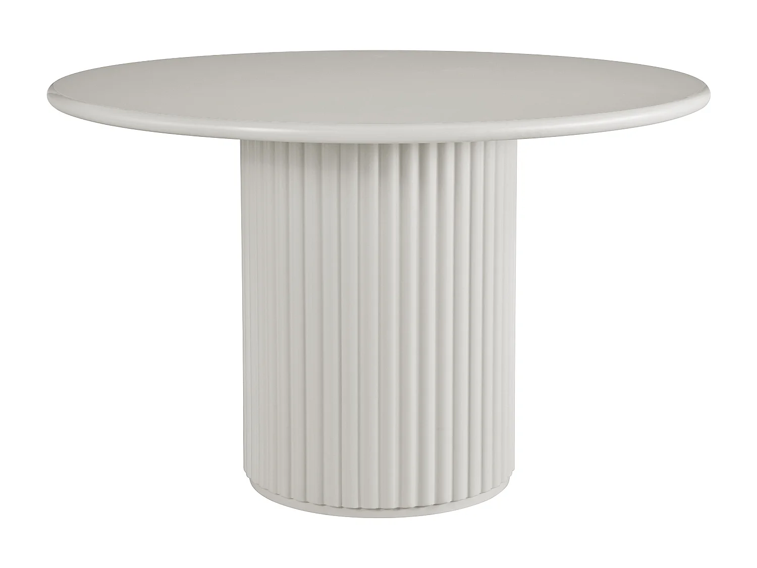 Table à manger ronde 4 personnes en MDF - Beige - TAMARZO