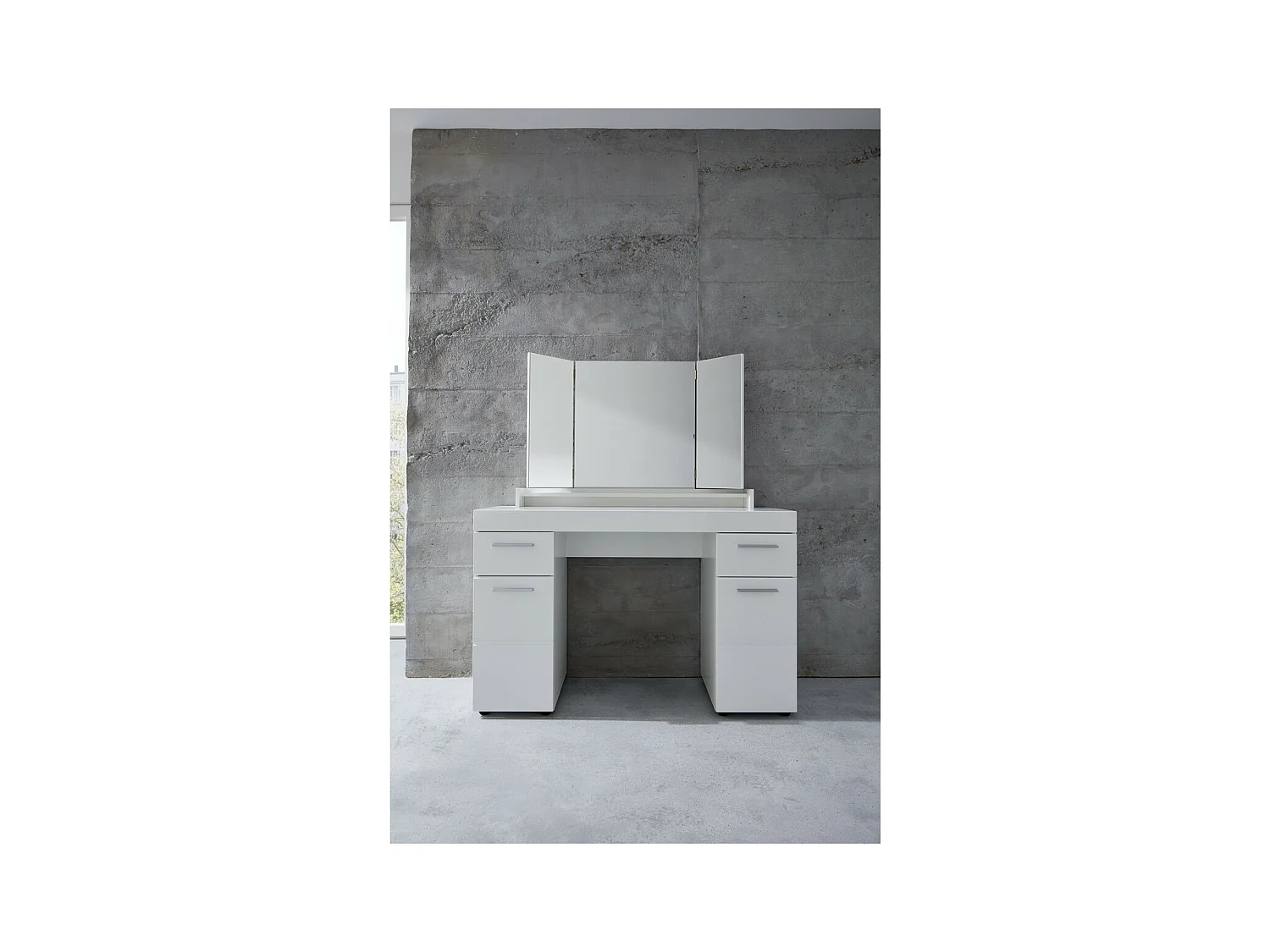 Consolle Trucco Amanda, Bianco, 120x141x41 cm, Epikasa