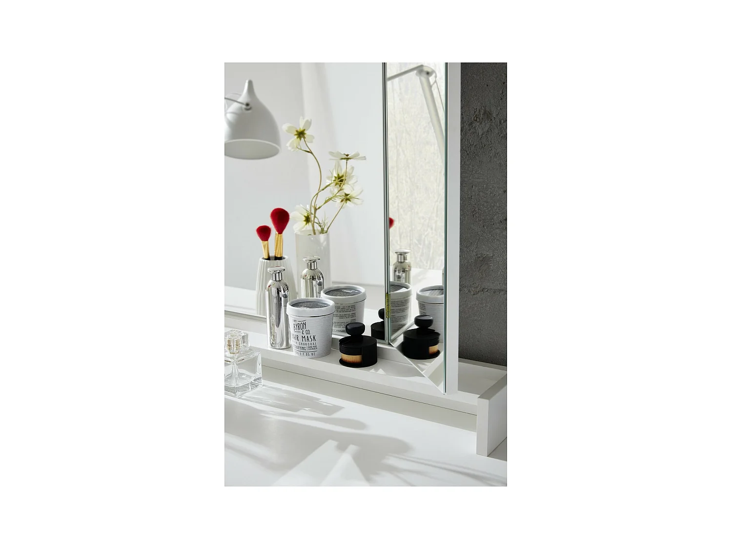 Consolle Trucco Amanda, Bianco, 120x141x41 cm, Epikasa