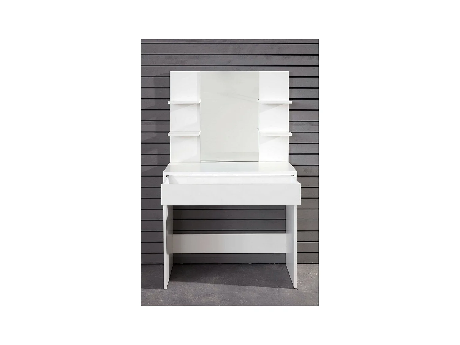 Consolle Trucco Basix, Bianco, 85x141x40 cm, Epikasa