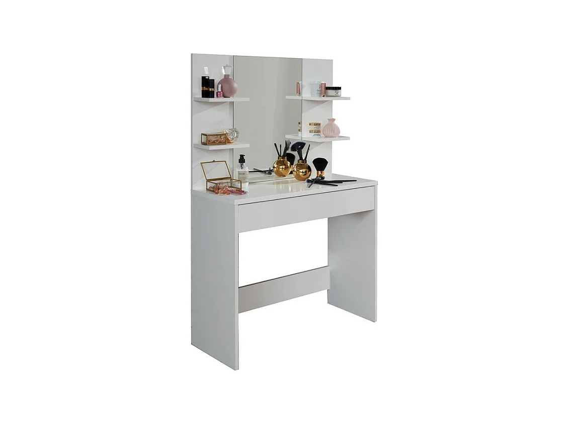 Consolle Trucco Basix, Bianco, 85x141x40 cm, Epikasa