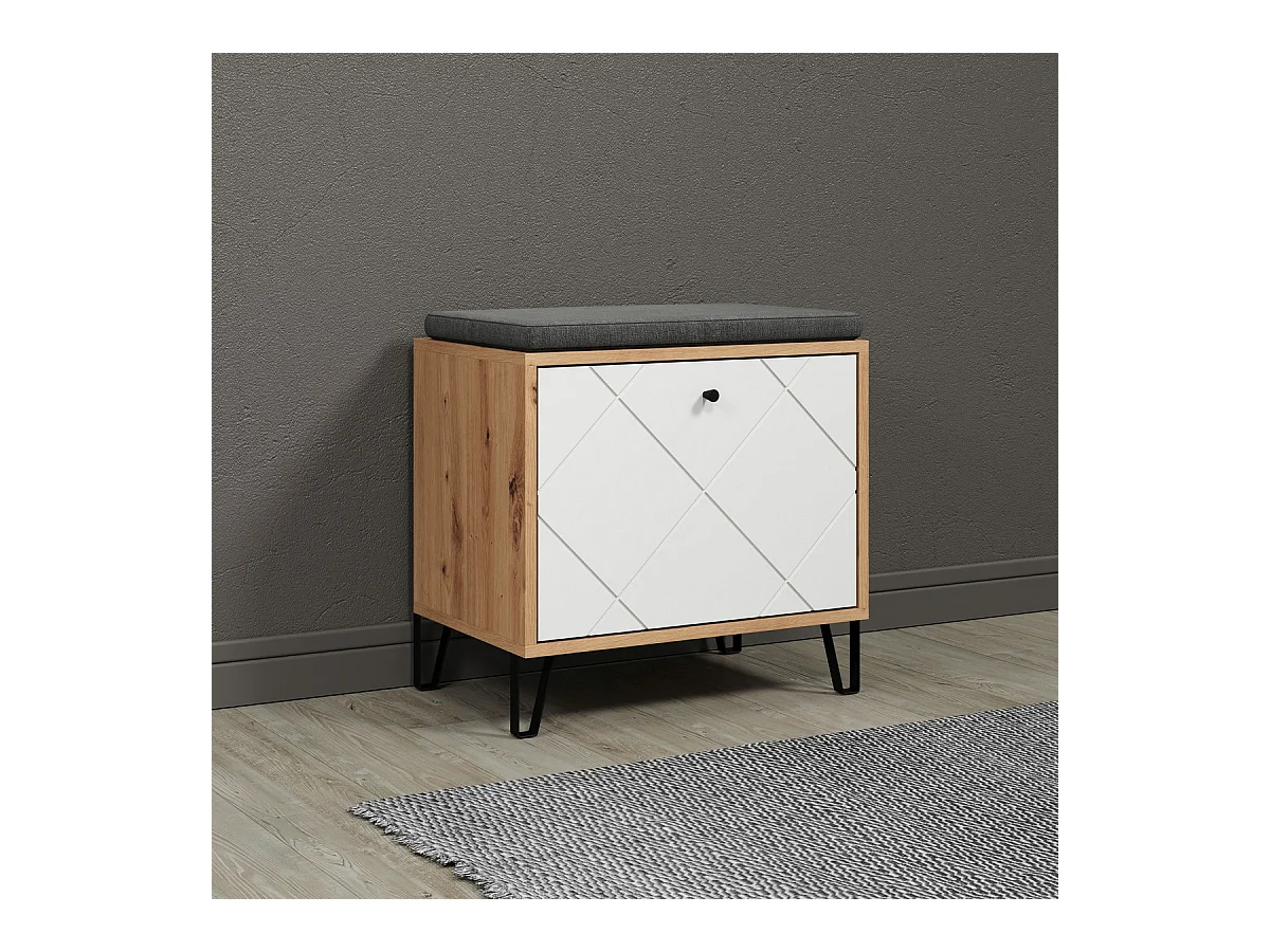 Banc avec Rangement Touch, Marron, 63x56x40 cm, Seven Design