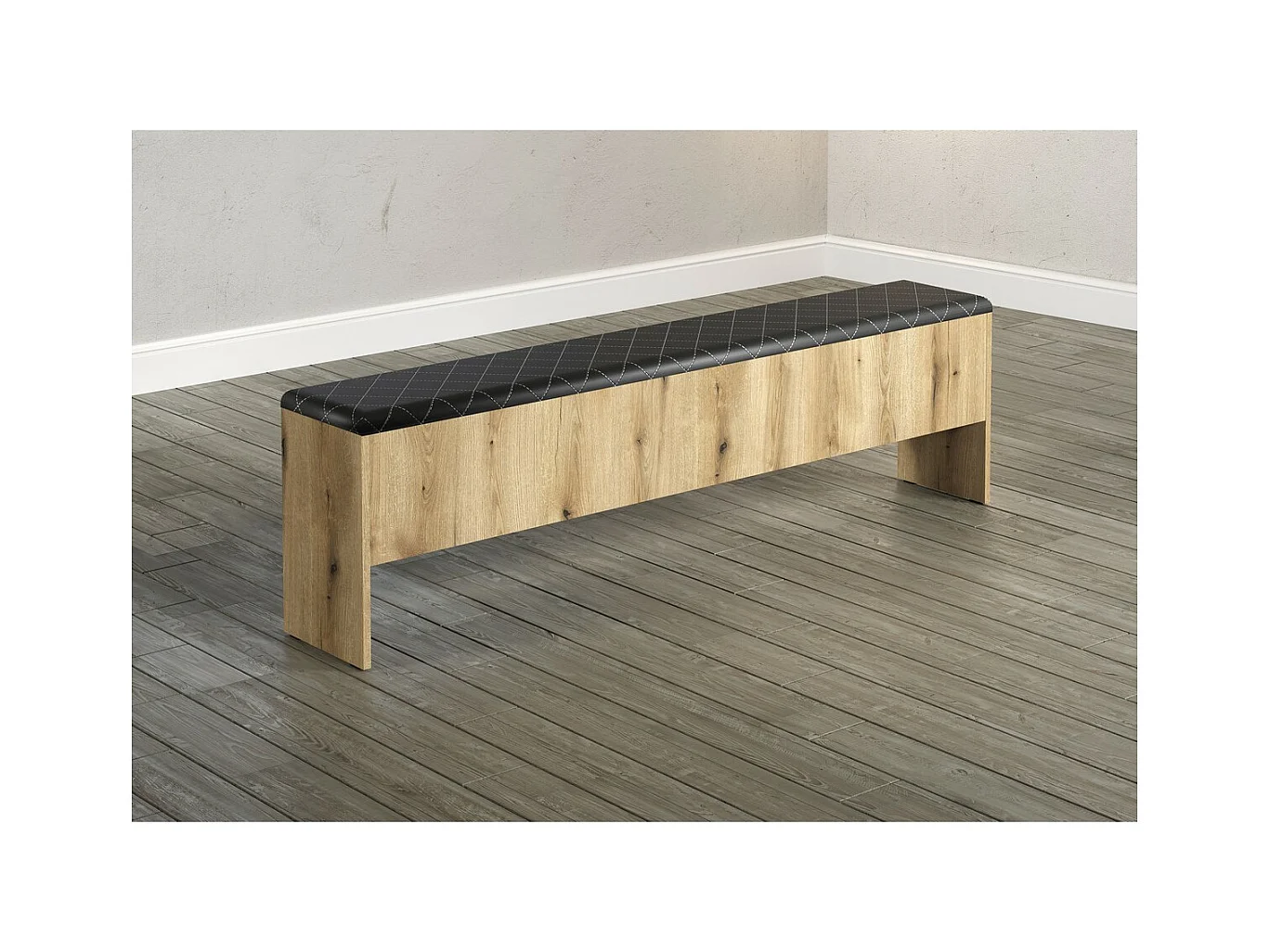 Banc avec Rangement Esteban, Marron, 185x54x30 cm, Seven Design