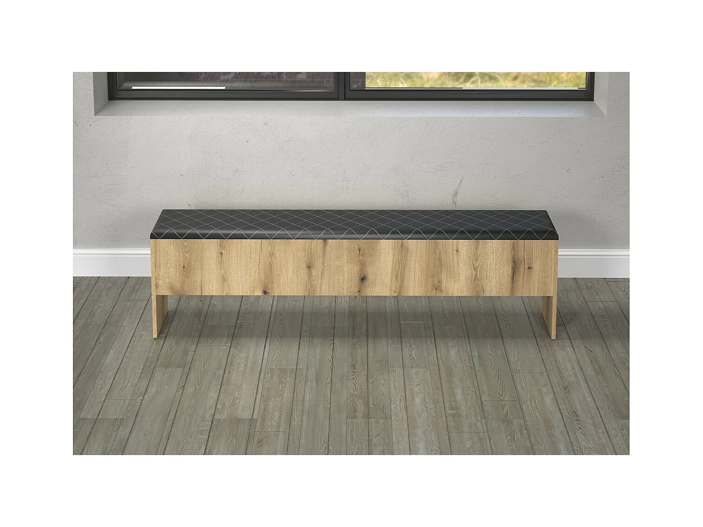 Banc avec Rangement Esteban, Marron, 185x54x30 cm, Seven Design