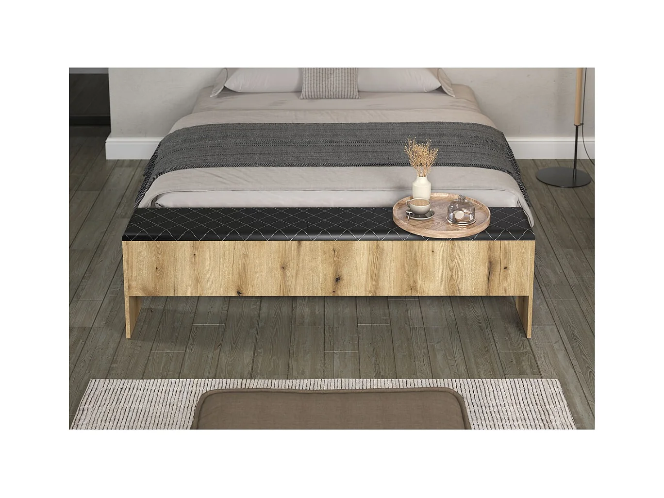 Banc avec Rangement Esteban, Marron, 185x54x30 cm, Seven Design