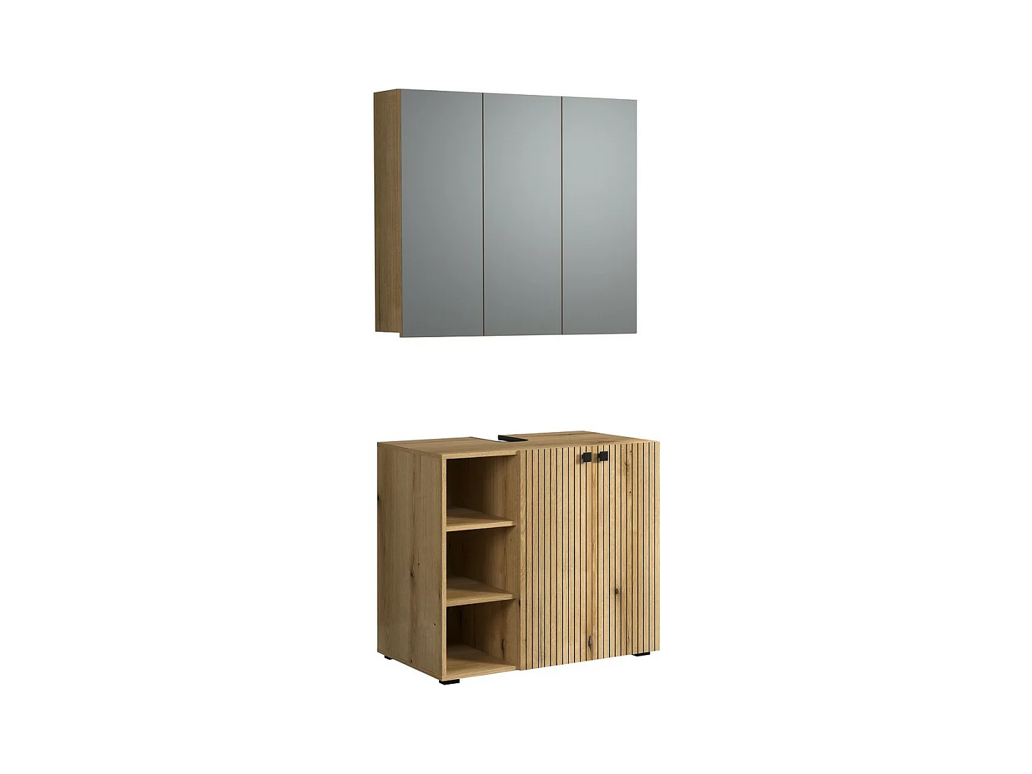 Badkamermeubelset Pure, Bruin, 90x186x53 cm, Epikasa