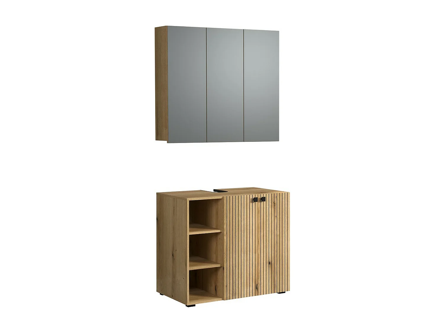 Ensemble de Meubles de Salle de Bain Pure, Marron, 90x53x186 cm, Seven Design