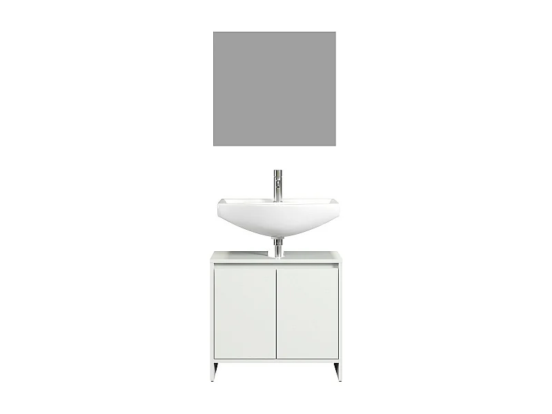 Set Mobili da Bagno Basix, Bianco, 60x164x28 cm, Epikasa
