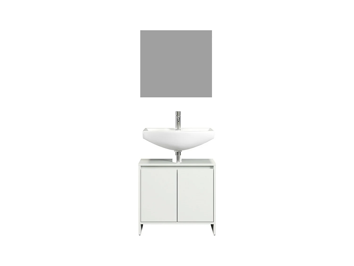 Ensemble de Meubles de Salle de Bain Basix, Blanc, 60x28x164 cm, Seven Design