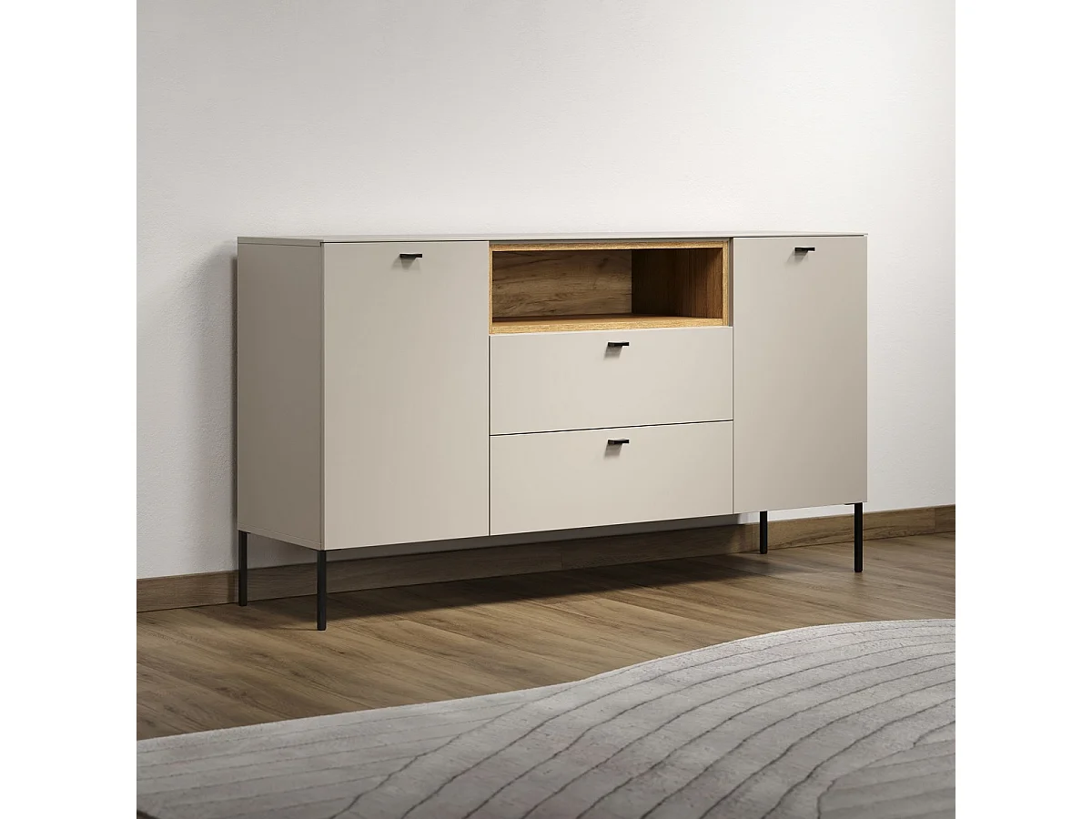 Aparador Sao Paulo, Beige, 154x85x42 cm, Seven Design