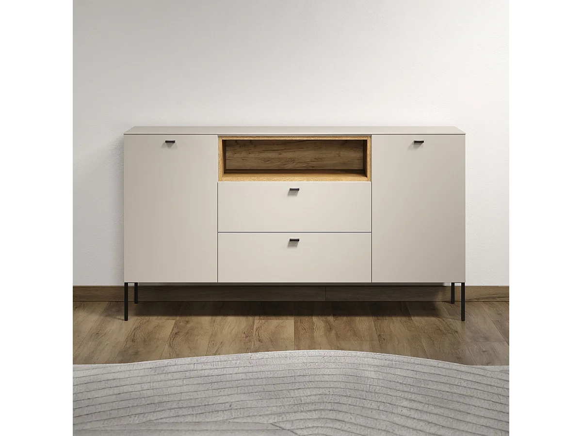 Aparador Sao Paulo, Beige, 154x85x42 cm, Seven Design